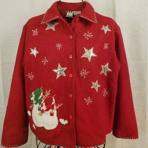 Red Take Two Button Up Blazer Ugly Christmas